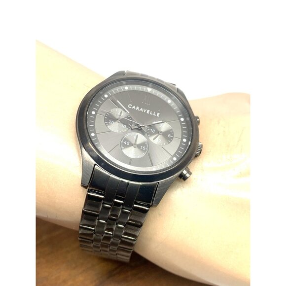 Caravelle by Bulova Men's Watch 45A141 Quartz Chronograph Gray Dial Gunmetal - Picture 5 of 13